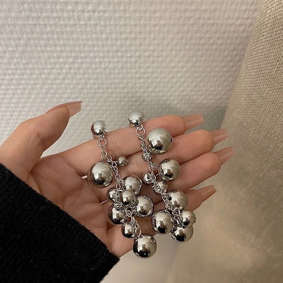 Zara Silver Ball Mercury Grapes Earrings How Edge NYC feels celebrating NY - Picture 13 of 15